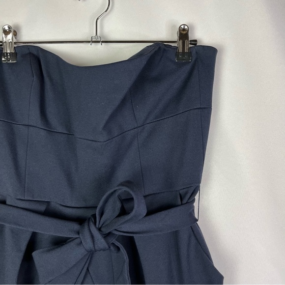 Cynthia Cynthia Steffe Navy Blue Strapless Tie Waist Sheath Dress 8 - Picture 3 of 3